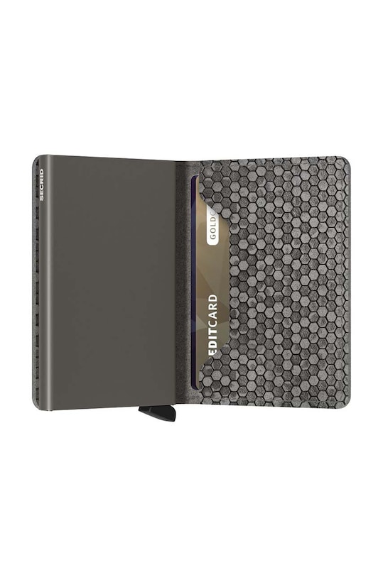 Secrid portofel de piele Slimwallet Hexagon Grey gri SHe.Grey