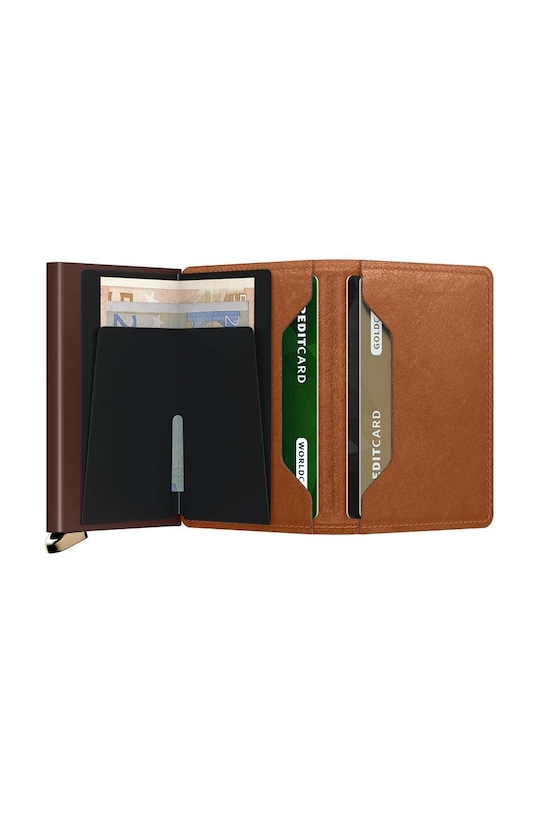 Akcesoria Secrid portfel skórzany SEl.Cognac brązowy