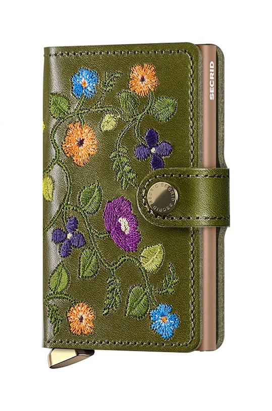 Кожаный кошелек Secrid кожа зелёный MSt.Olive