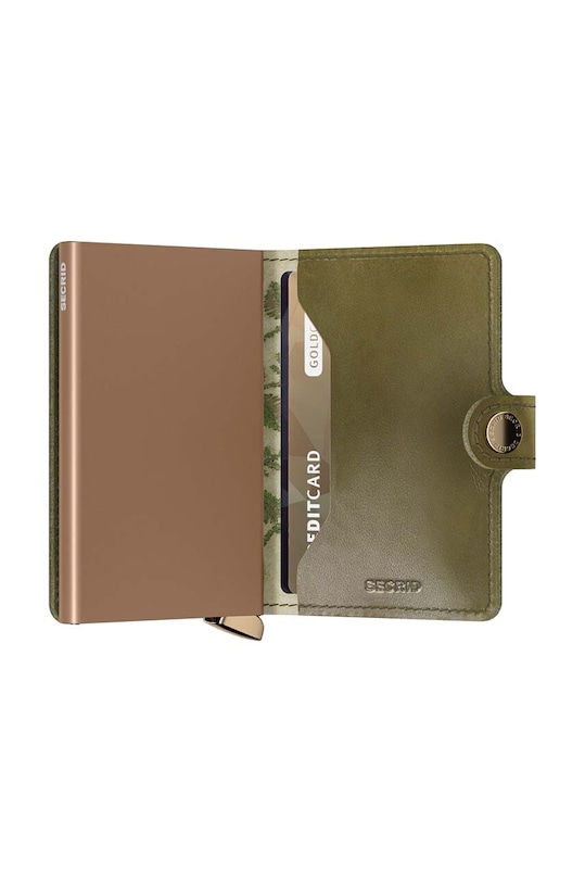 Кожаный кошелек Secrid зелёный MSt.Olive