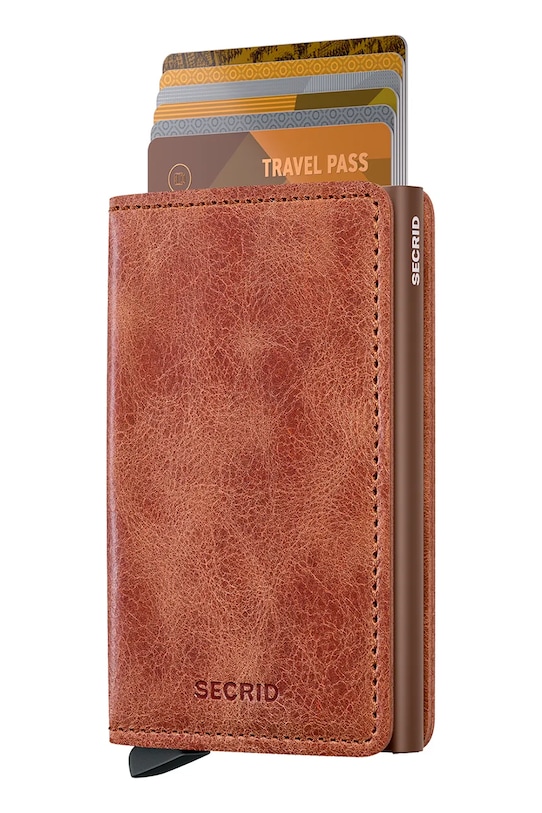 Secrid portfel skórzany SV.Cognac.Brown brązowy ZA00
