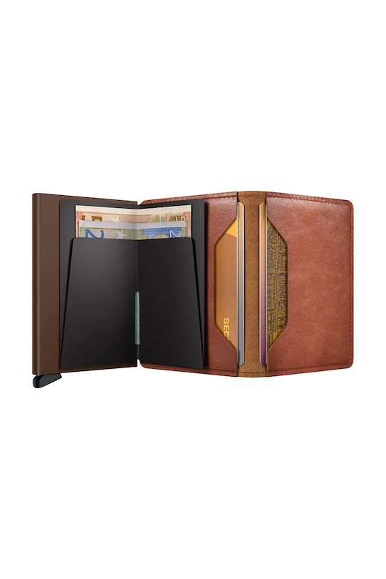 Akcesoria Secrid portfel skórzany SV.Cognac.Brown brązowy