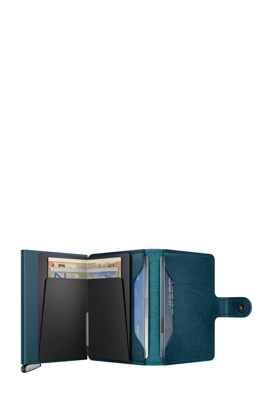 Akcesoria Secrid portfel skórzany BASCO MBc.Basco turkusowy