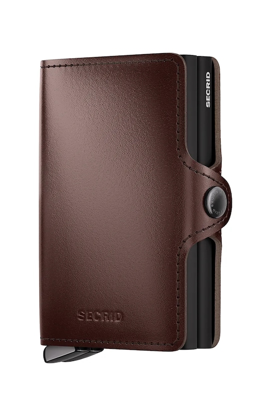Secrid bőr pénztárca DUSK sima barna Twinwallet.Dusk