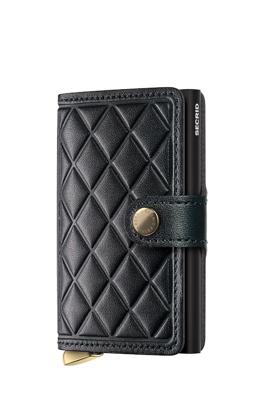 Secrid portfel skórzany EMBOSS DIAMOND skóra licowa czarny MEd.Emboss.Diamond