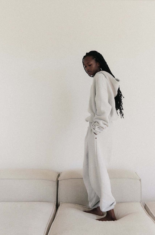 MUUV. spodnie dresowe SMOOTH COTTON szary spod.SMOOTHCOTTON.seasa