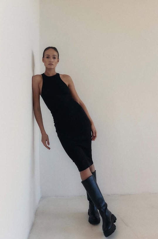 MUUV. rochie Racer midi negru sukienka.RACER