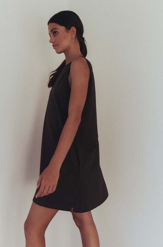 Хлопковое платье MUUV. sukienka #SKATEGIRL коричневый suk.skategirl.black