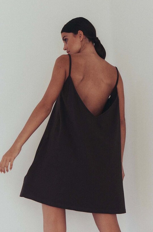 Бавовняна сукня MUUV. sukienka #SURFGIRL коричневий suk.surfgirl.black