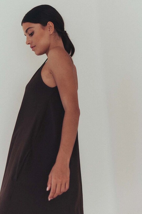 Бавовняна сукня MUUV. sukienka #SURFGIRL коричневий suk.surfgirl.black