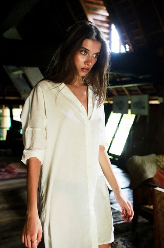 MUUV. vestito sukienka.beach.coco beige ZA00