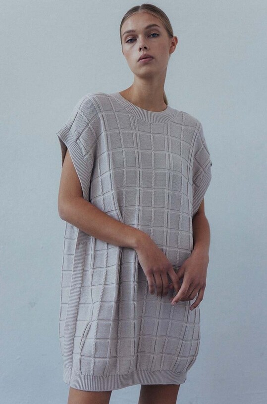 MUUV. rochie CARRE mini bej sukie.kr.CARRE.warmbeig