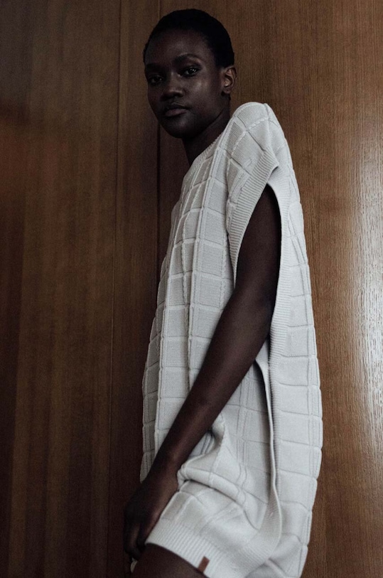 MUUV. sukienka CARRE sukie.kr.CARRE.warmbeig beżowy