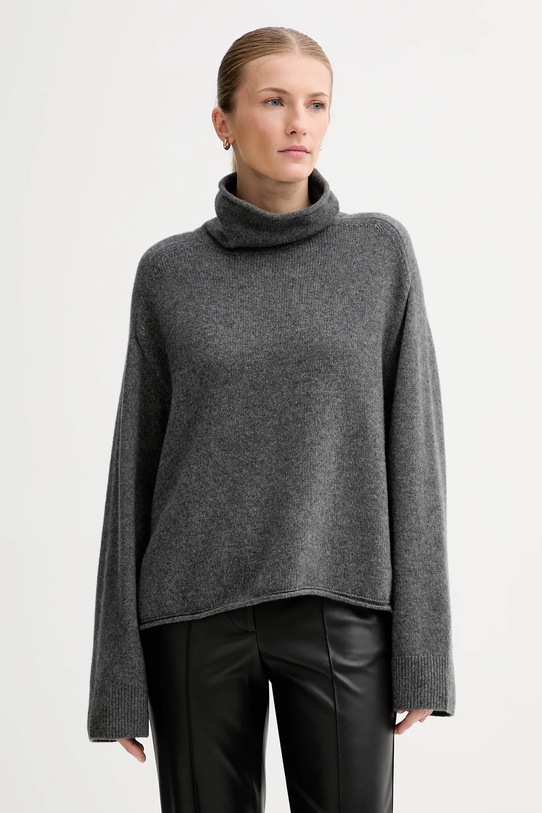 Marc O'Polo sweter z dodatkiem wełny średniej grubości szary M10609060267