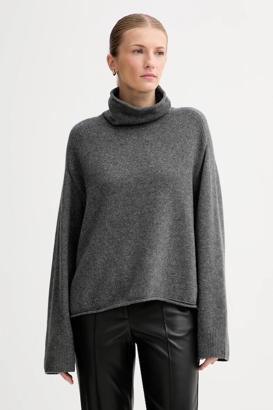 Marc O'Polo sweter z dodatkiem wełny średniej grubości szary M10609060267