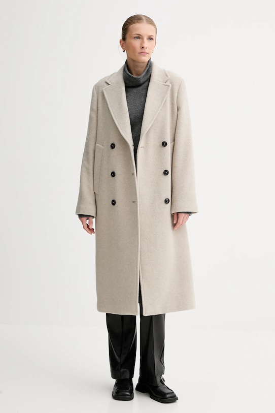 Marc O'Polo sweter z dodatkiem wełny M10609060267 szary ZA00