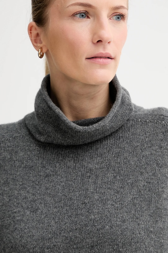 Marc O'Polo sweter z dodatkiem wełny szary M10609060267