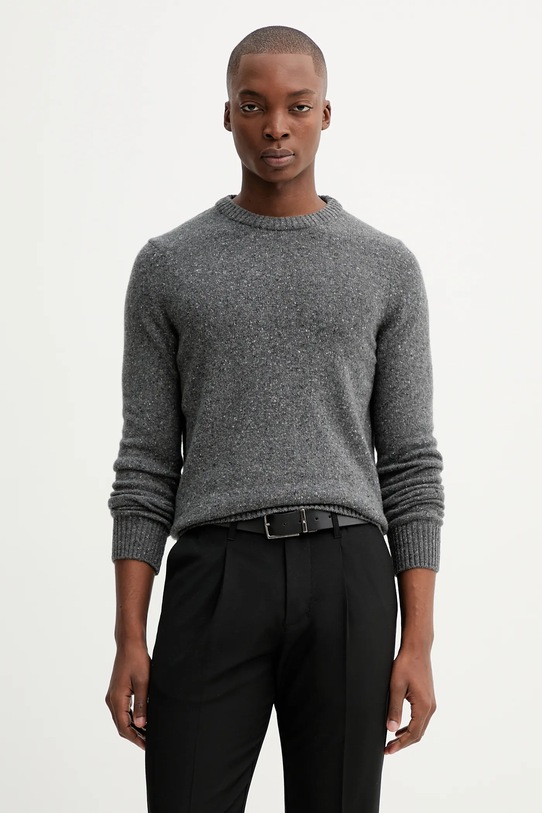 Marc O'Polo sweter z dodatkiem wełny okrągły szary M30506660174