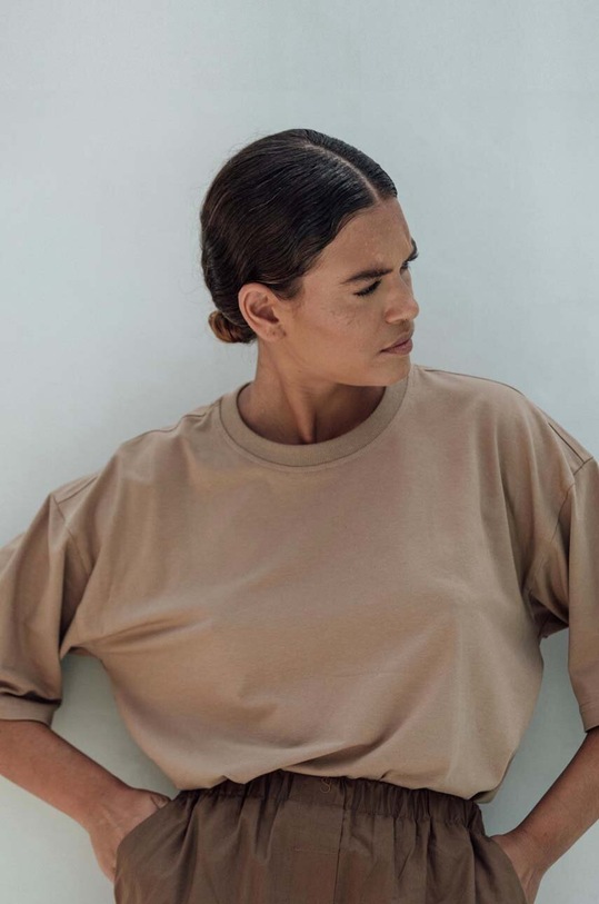 Pamučna majica MUUV. pamuk smeđa tshirt.READYTOWEAR.pean