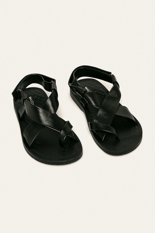 Wojas - Sandale de piele 830051 negru ZS21