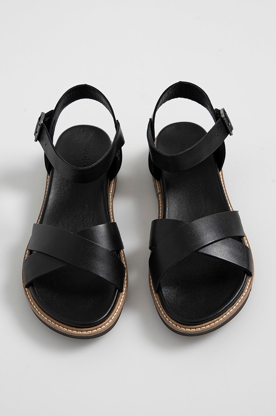 Kožené sandále Wojas 7603651 čierna ZS21