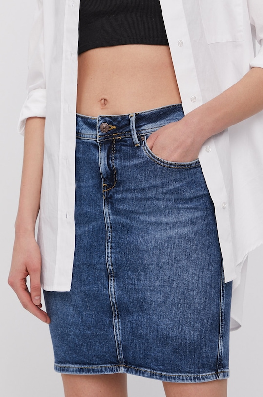 Cross Jeans Spódnica jeansowa z elastanem niebieski B591.006