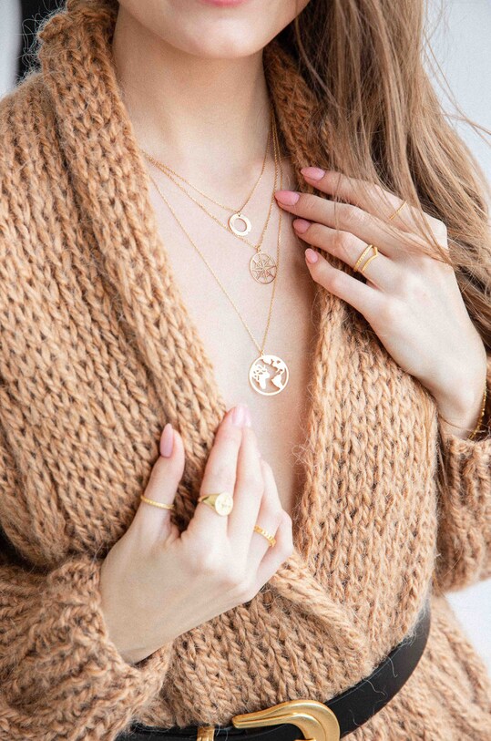 ANIA KRUK - Naszyjnik ze srebra pokrytego złotem Believe SGCNS0040Z złoty ZS22