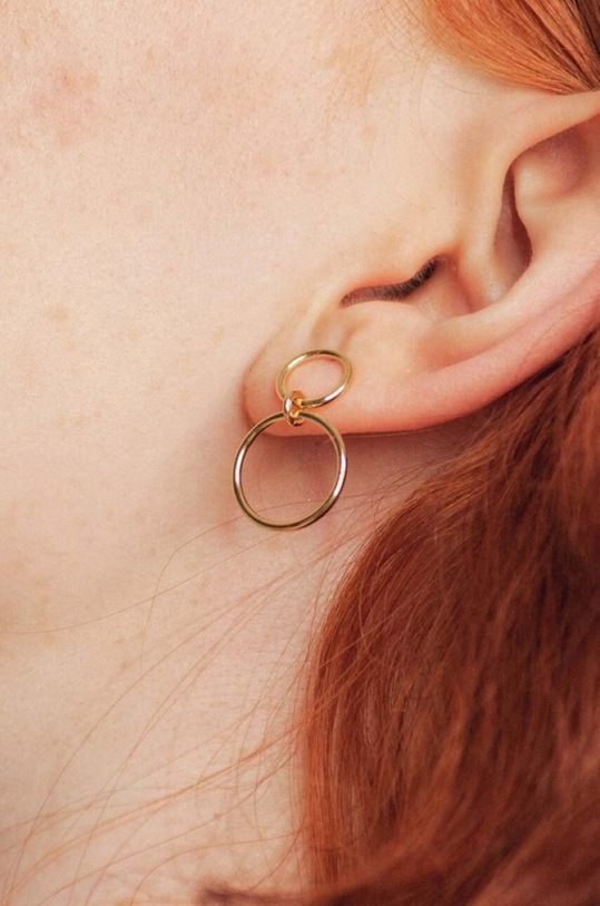 ANIA KRUK - Kolczyki ze srebra pokrytego złotem Cosmo SGCKS0540Z złoty ZS22