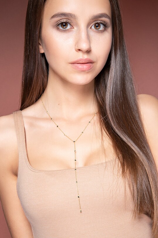 ANIA KRUK - Stříbrný pozlacený náhrdelník Oval SYZNS0080Z zlatá ZS22