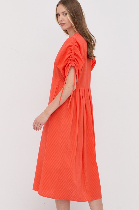 Odzież Beatrice B sukienka bawełniana 22FE6683JEEG pomarańczowy