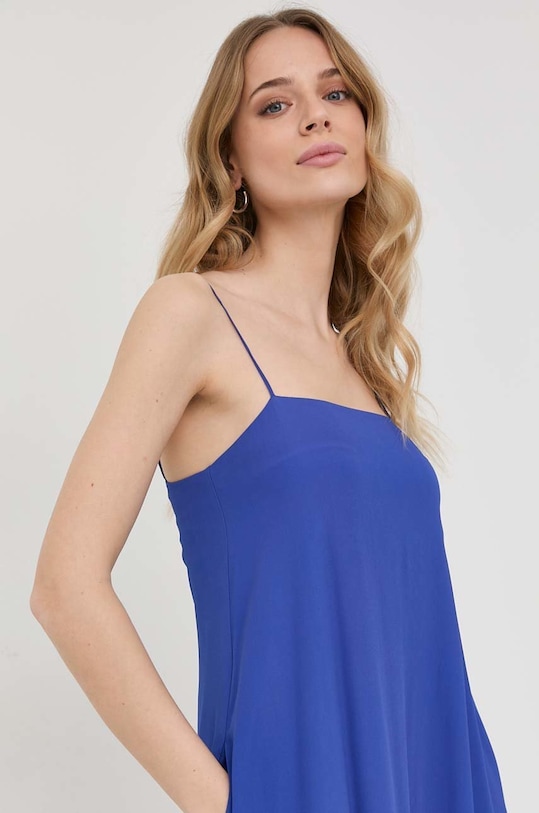 Liviana Conti rochie din amestec de matase L2ST20 albastru