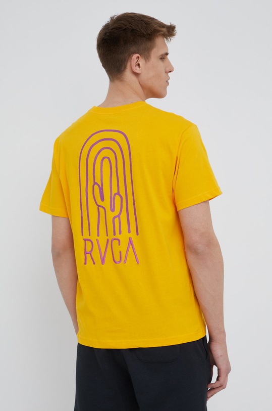 Bavlněné tričko RVCA potisk žlutá C1SSRV.MARIGOLD