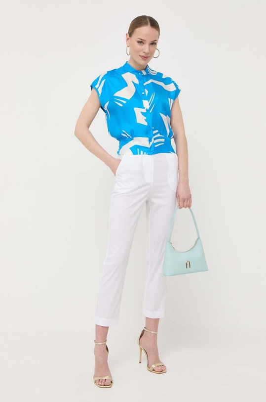 Beatrice B koszula jedwabna 23FE4007MACRO niebieski ZS23