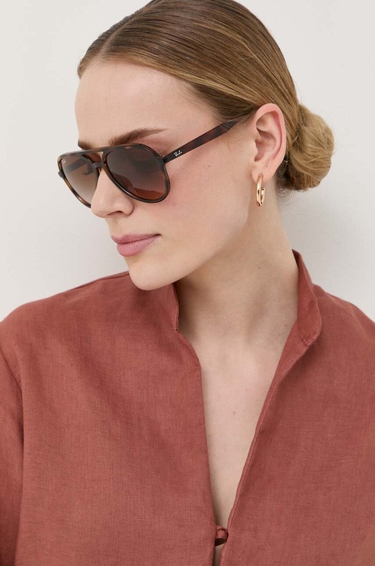 Plátěná košile Liviana Conti hnědá L3SM08