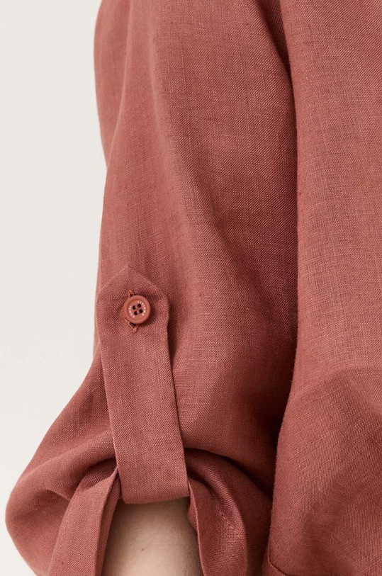 Plátěná košile Liviana Conti L3SM08 hnědá