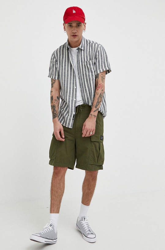 Одяг Сорочка з льону Solid 21107688.194010 темно-синій