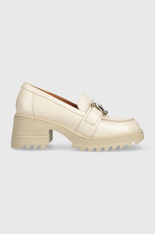 Charles Footwear czółenka skórzane Kiara słupek beżowy Kiara.Loafer