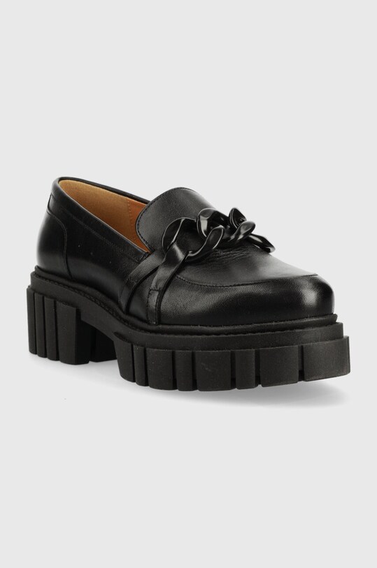 Kožené mokasíny Charles Footwear Saline Saline.Loafer čierna ZS23