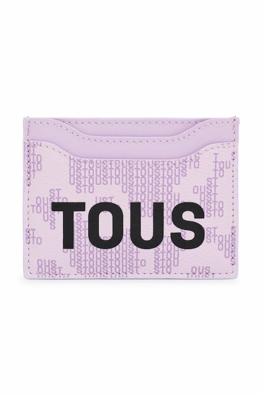 Tous etui na karty imitacja skóry licowej fioletowy 2001852729