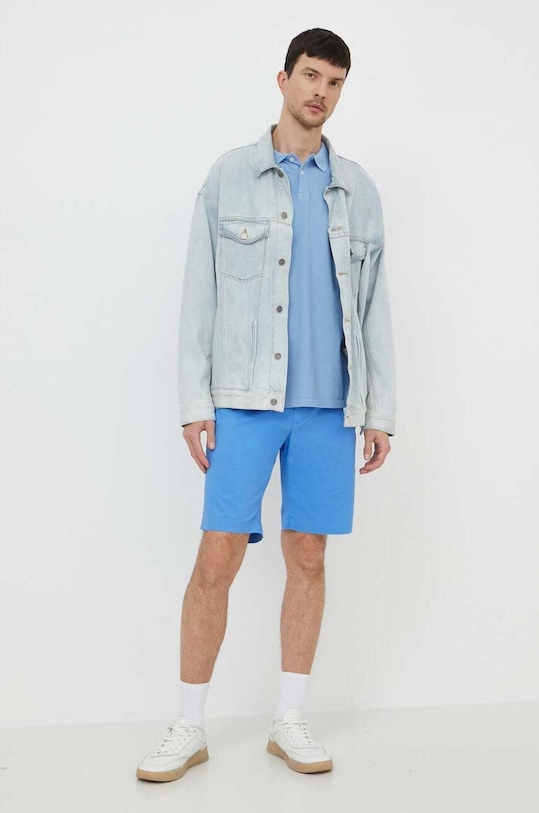 Bomboogie polo bawełniane TM8000TPQA niebieski ZS24