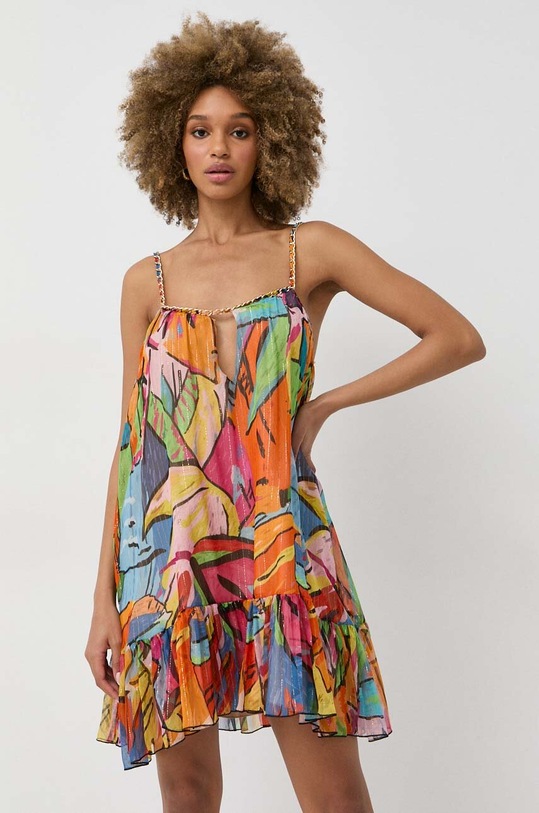Nissa rochie de matase mini multicolor RC13798