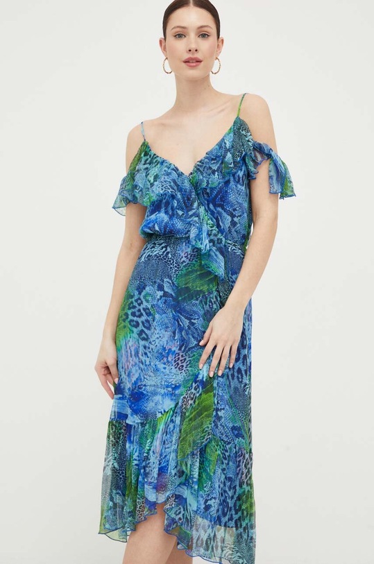 Nissa rochie de matase midi multicolor RC14104