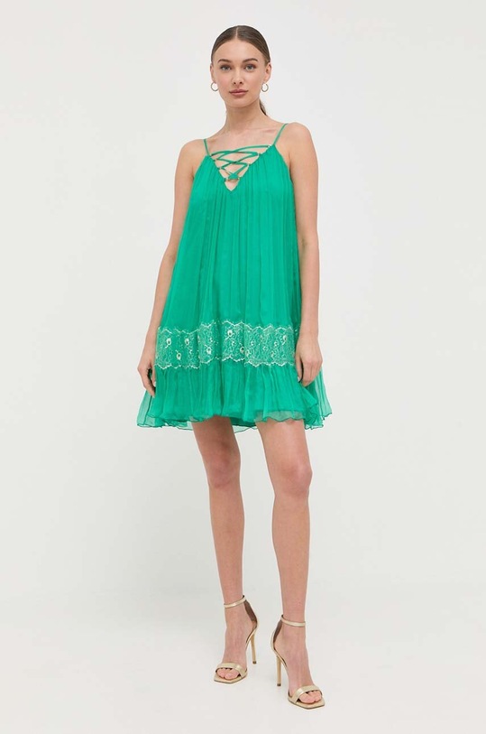 Nissa rochie de matase RS13875 verde ZS23