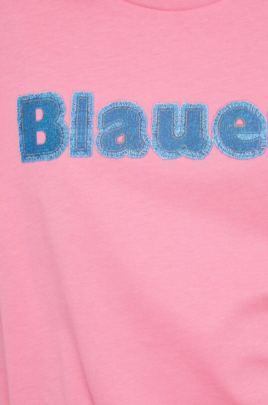 Blauer t-shirt bawełniany BLDH02280 różowy