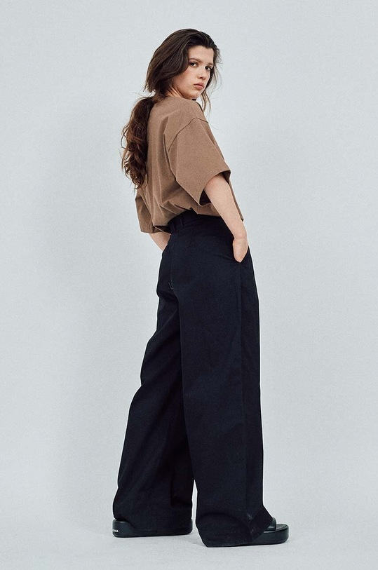 MUUV. t-shirt bawełniany READY TO WEAR tshirt.READYTOWEAR.blck brązowy