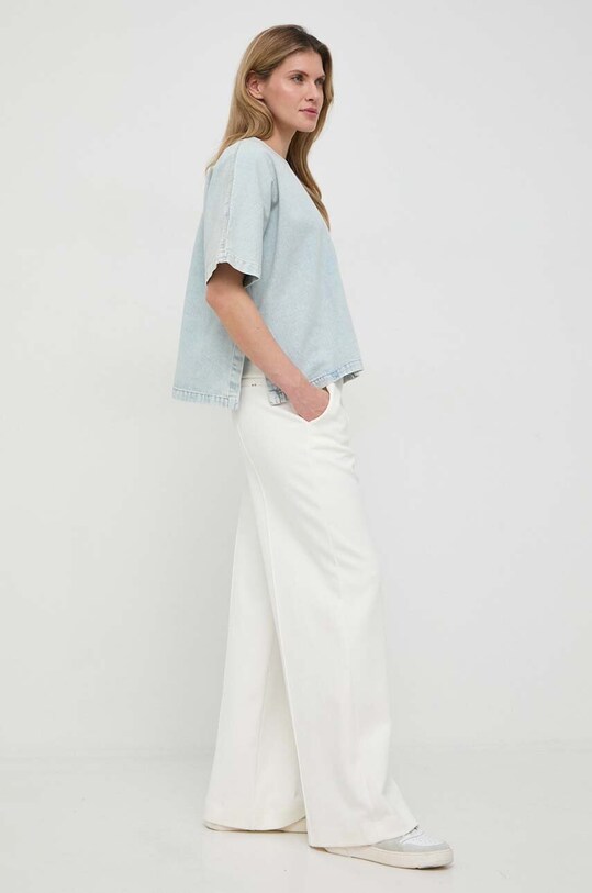 Liviana Conti bluzka jeansowa F4SY40 niebieski ZS24