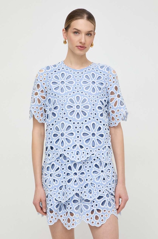 Pamučna majica Silvian Heach regular plava GPP24410BL