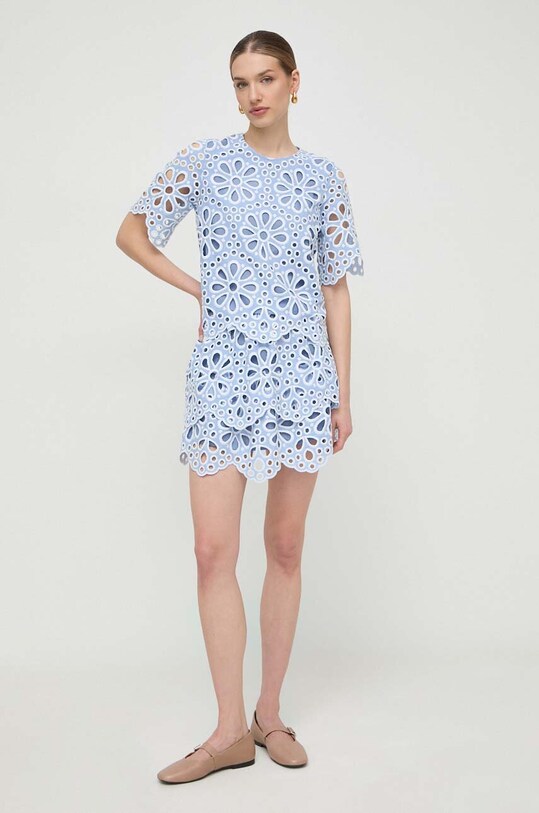 Pamučna majica Silvian Heach GPP24410BL plava ZS24