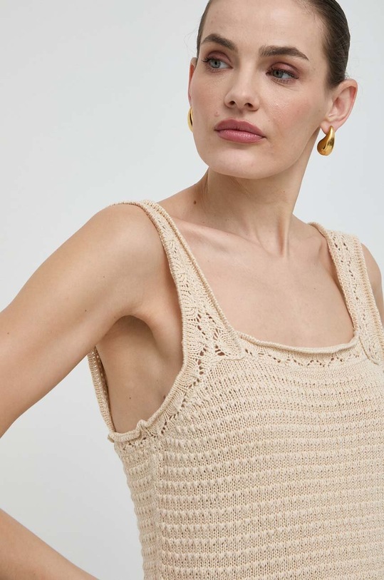 Liviana Conti top lniany L4SD03 beżowy