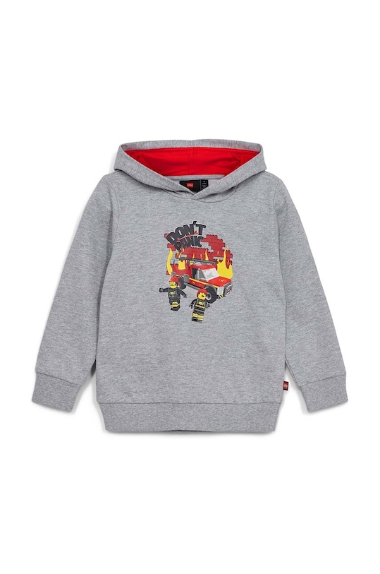 Детская хлопковая кофта Lego с капюшоном серый 12011073